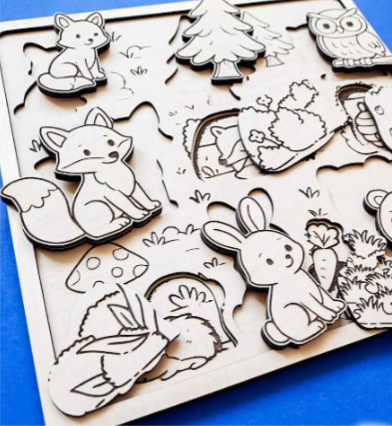 Puzzle de Madeira - Animais da Floresta