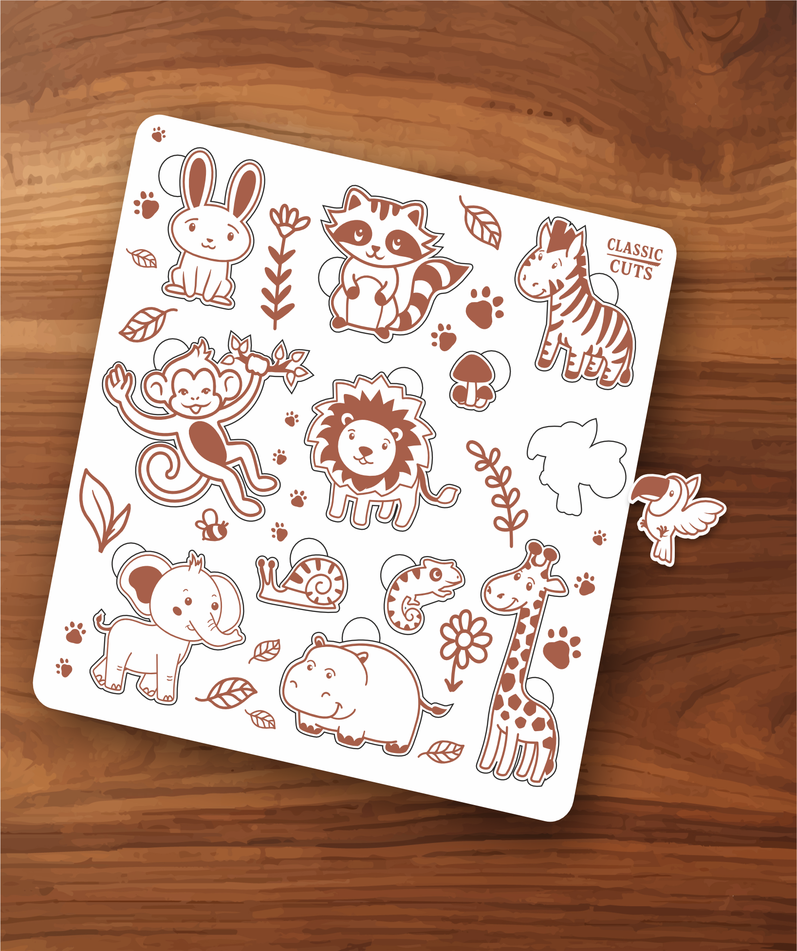 Puzzle de Madeira Classic Cuts – Animais da Selva e da Floresta