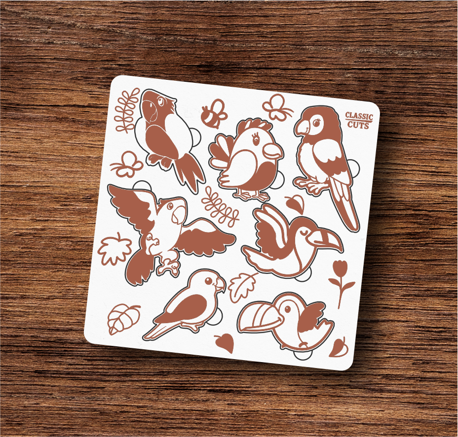 Puzzle de Madeira Classic Cuts – Aves Tropicais