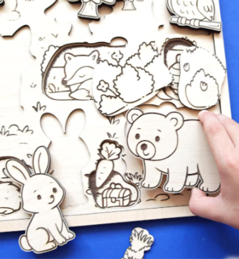 Puzzle de Madeira - Animais da Floresta