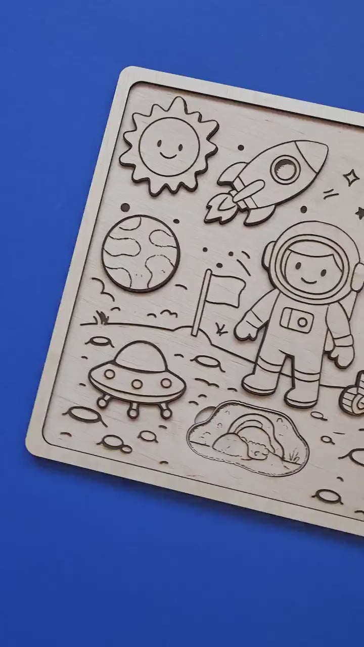 Puzzle em Madeira - Exploração Espacial